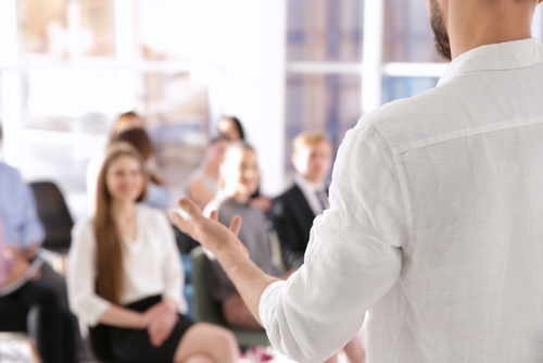 Man talking to audience