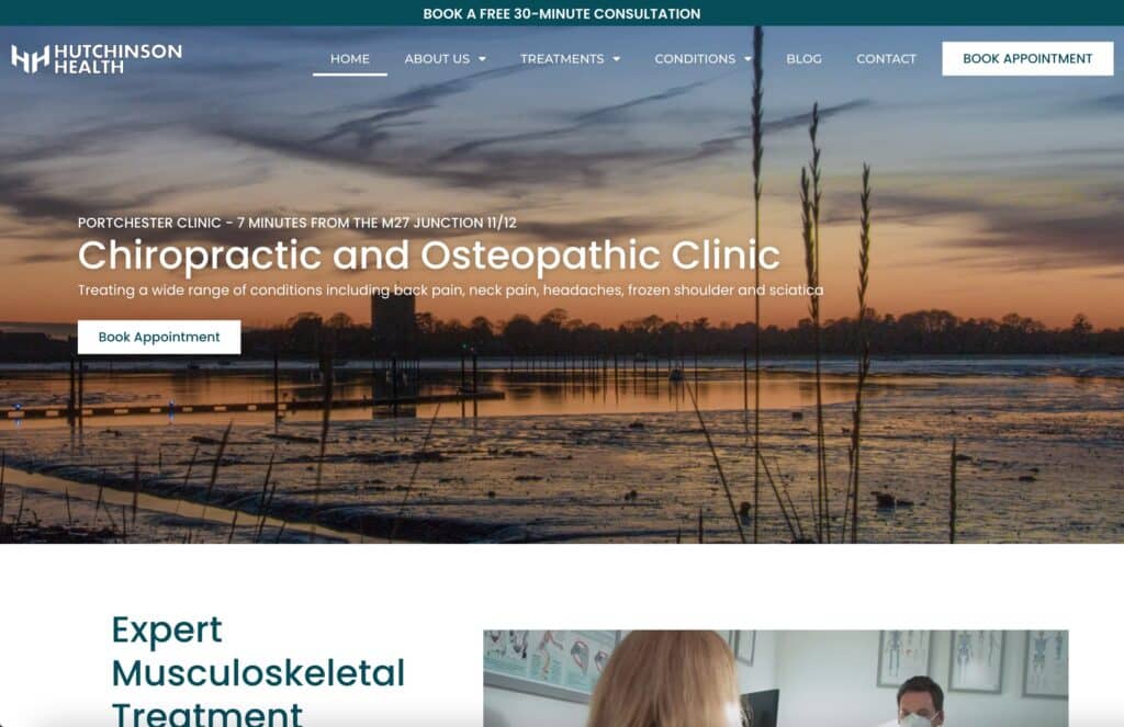 Clinic website built by Market Your Clinic Online