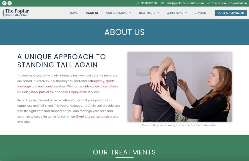 Clinic website built by Market Your Clinic Online