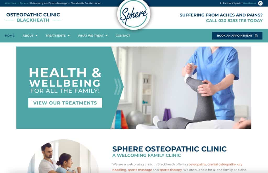 Clinic website built by Market Your Clinic Online