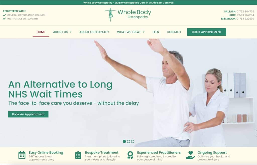 Clinic website built by Market Your Clinic Online